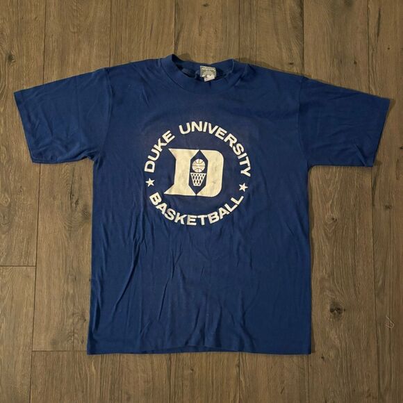 Vintage Duke University Blue Devils Adidas Trefoil‎ Logo Shirt Size Xl 2 Sided - Picture 1 of 4